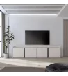 Mueble TV con almacenamiento beige 207x35x50cm