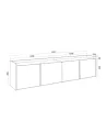 Mueble TV con almacenamiento beige 207x35x50cm