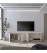 Mueble TV con almacenamiento beige 207x35x50cm