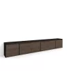 Mueble TV | roble oscuro y negro | 309x50x35cm
