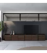 Mueble TV | roble oscuro y negro | 309x50x35cm