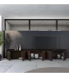 Mueble TV | roble oscuro y negro | 309x50x35cm