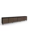Meuble TV design industriel | Chêne foncé et noir