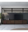 Mueble TV suspendido | Roble oscuro y Negro