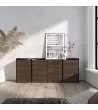 Buffet | Chêne foncé et noir | 207x80x35cm