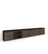 Mueble TV almacenamiento roble oscuro y negro 309x35x50cm