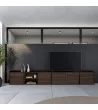 Mueble TV almacenamiento roble oscuro y negro 309x35x50cm