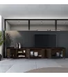 Mueble TV estilo industrial | roble oscuro y negro
