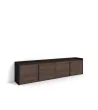 Mueble TV | Roble oscuro y Negro | 207x50x35cm
