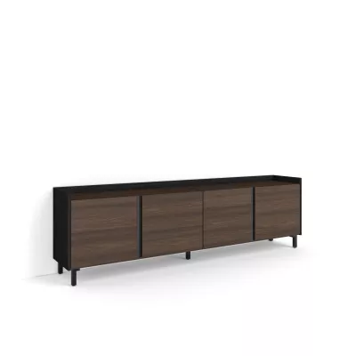 Mueble TV estilo industrial | roble oscuro y negro