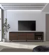 Mueble TV Roble oscuro y negro 207x61x35 cm