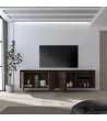 Mueble TV suspendido roble oscuro y negro 207x35x50cm