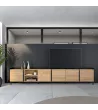 Meuble TV style industriel | Chêne et noir