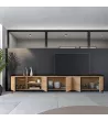 Mueble TV estilo industrial | Roble y negro