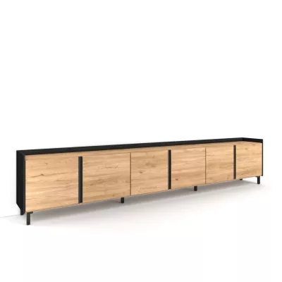 Mueble TV estilo industrial | roble y negro