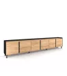 Mueble TV roble y negro 309x61x35cm