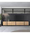 Mueble TV roble y negro 309x61x35cm