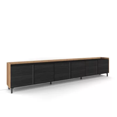 Mueble TV estilo industrial | Negro y roble