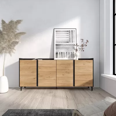 Aparador estilo industrial | Roble y negro