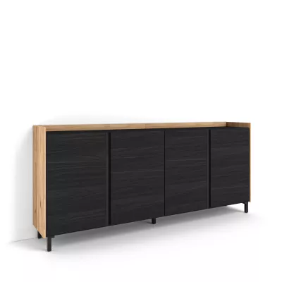 Buffet design industriel | Noir et chêne