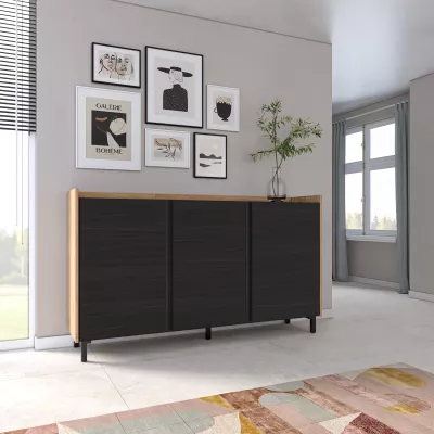 Aparador estilo industrial | Negro y roble