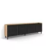 Mueble TV negro y roble 207x35x61 cm