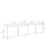 Mueble TV negro y roble 207x35x61 cm