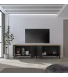 Mueble TV negro y roble 207x35x61 cm