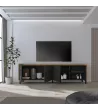 Mueble TV estilo industrial | Negro y roble