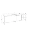 Mueble TV 80" roble y negro 207x61x35 cm