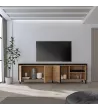 Mueble TV 80" roble y negro 207x61x35 cm