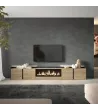 Meuble TV avec cheminée électrique et éclairage LED