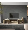 Mueble TV con chimenea eléctrica y luces LED