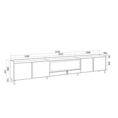 Meuble TV avec cheminée électrique et lumières LED style industriel