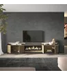 Meuble TV avec cheminée électrique et lumières LED style industriel