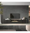Mueble TV con chimenea eléctrica suspendido