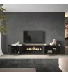 Mueble TV con chimenea eléctrica suspendido