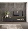 Mueble TV con chimenea eléctrica suspendido
