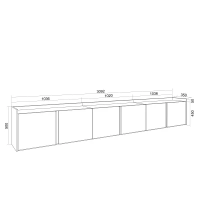 Mueble TV con luces LED suspendido