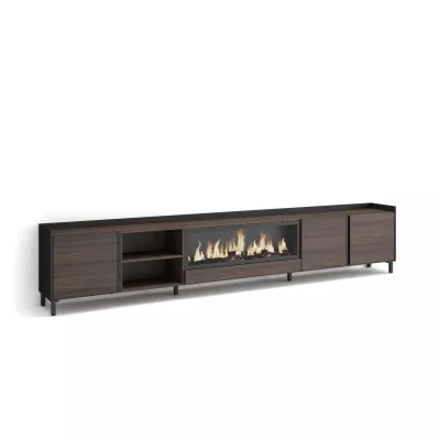 Mueble TV con chimenea eléctrica estilo industrial