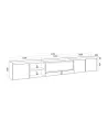 Mueble TV con chimenea roble oscuro y negro 315x50x35cm