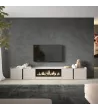Meuble TV avec cheminée électrique Beige