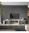 Meuble TV avec cheminée électrique Beige