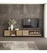 Mueble TV con chimenea eléctrica estilo industrial