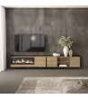 Meuble TV suspendu avec cheminée électrique