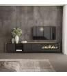 Mueble TV con chimenea eléctrica suspendido