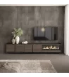 Mueble TV con chimenea eléctrica estilo industrial