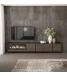 Mueble TV con chimenea eléctrica estilo industrial