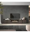 Mueble TV suspendido con chimenea eléctrica