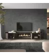 Mueble TV suspendido con chimenea eléctrica
